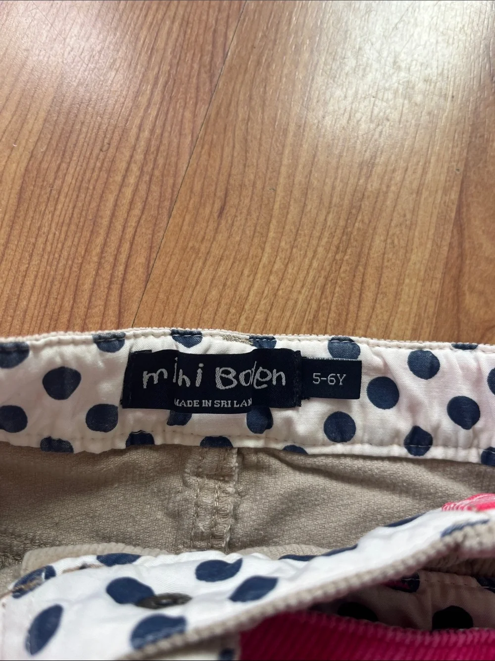 Mini Boden Girls Corduroy Skirts in Hot Pink and Tan